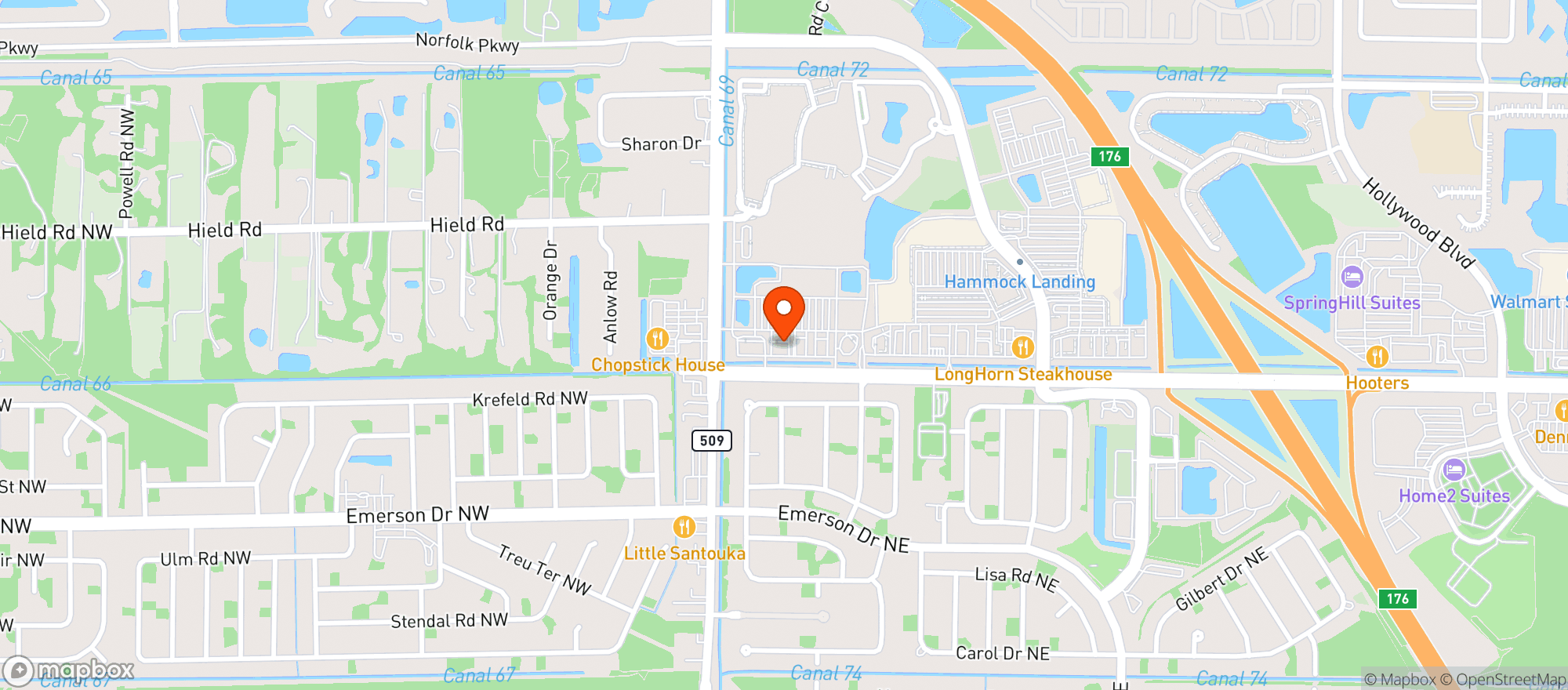 Map showing Sams Liquor