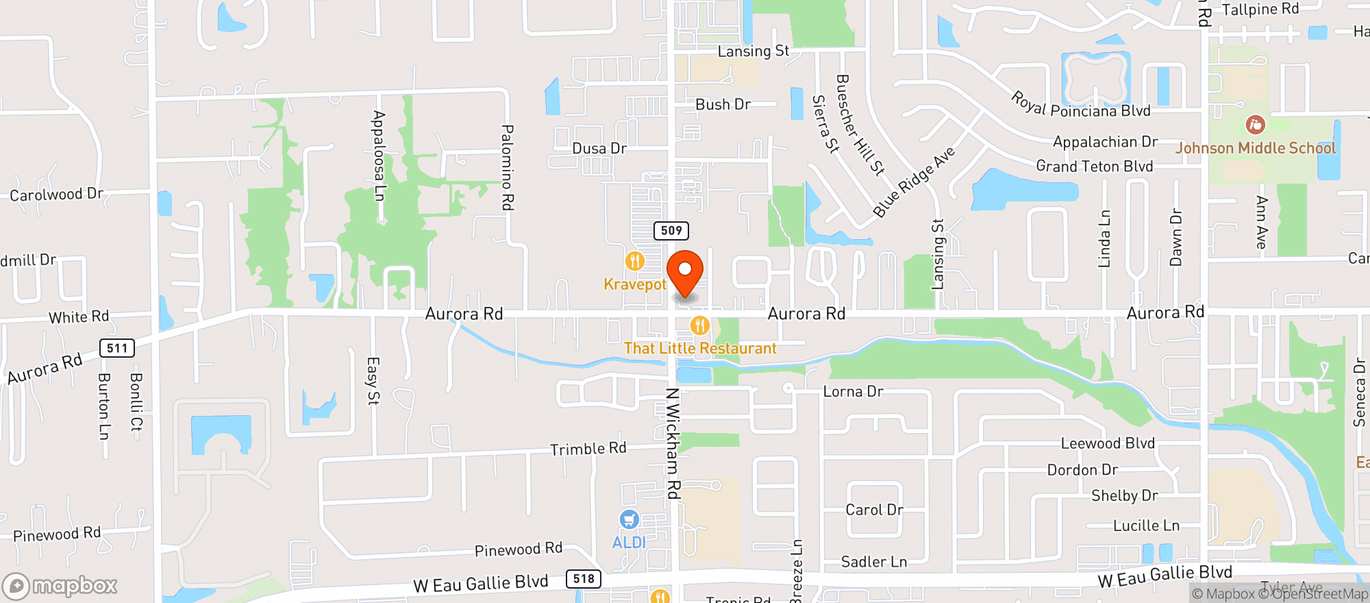 Map showing Jill Food Mart