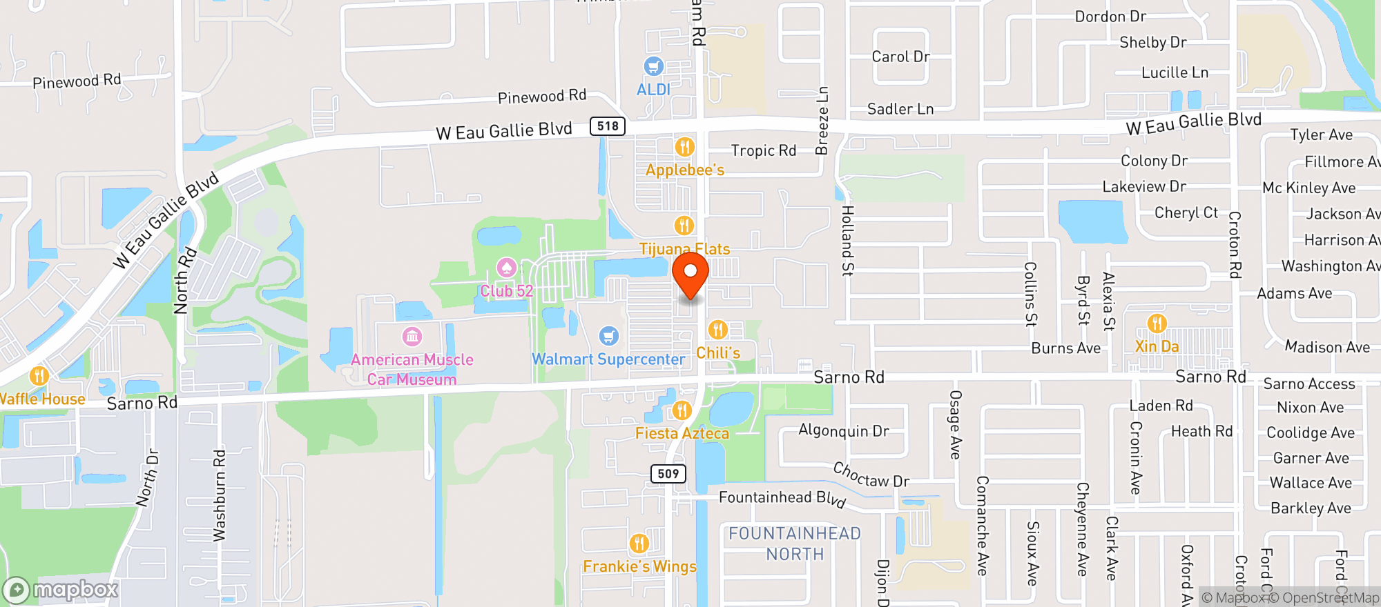 Map showing Walmart Supercenter Liquor Store