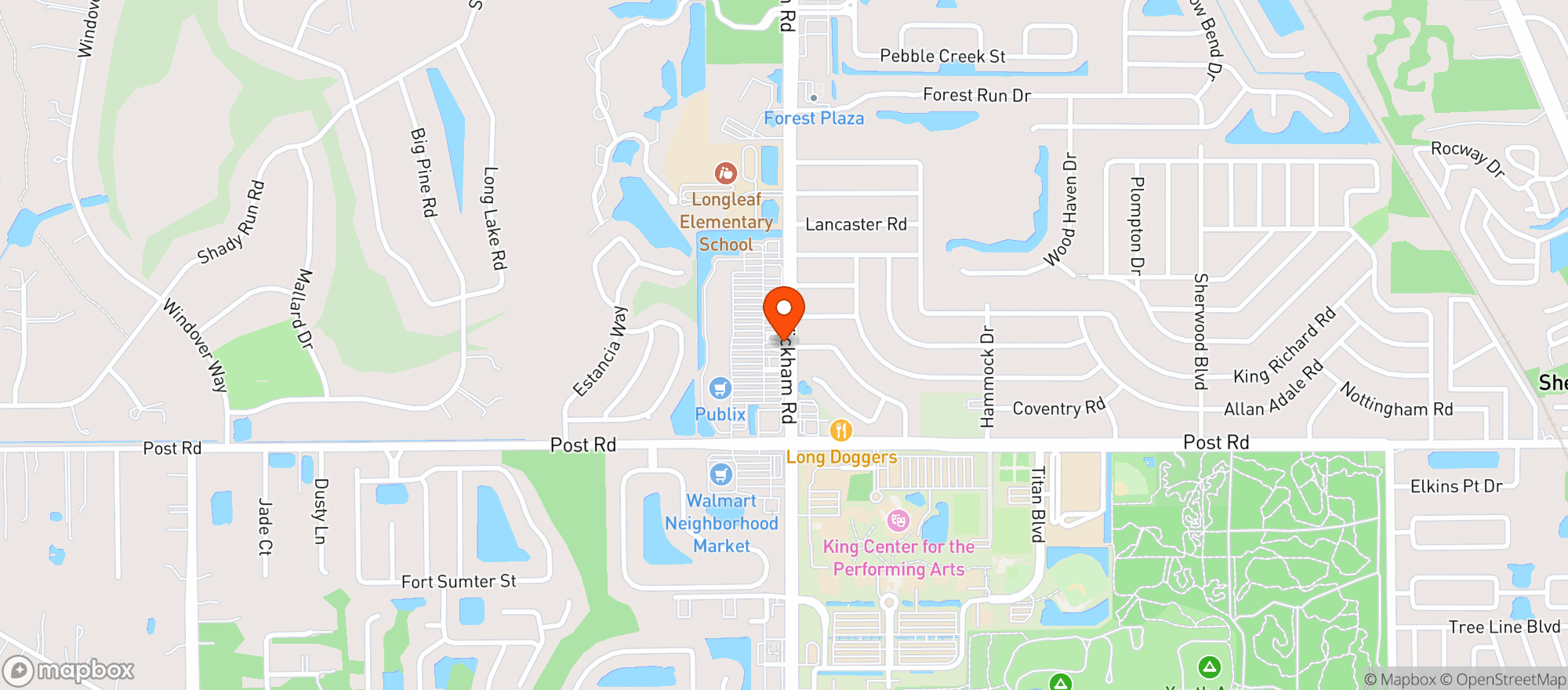 Map showing Publix Super Market #738