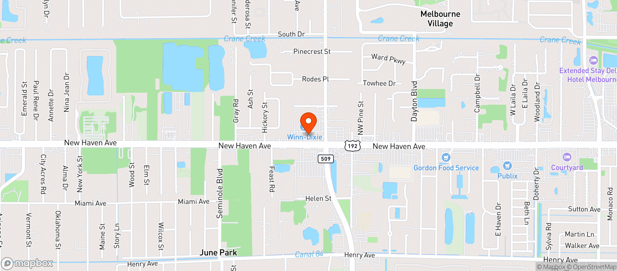 Map showing Winn Dixie Liquor Store