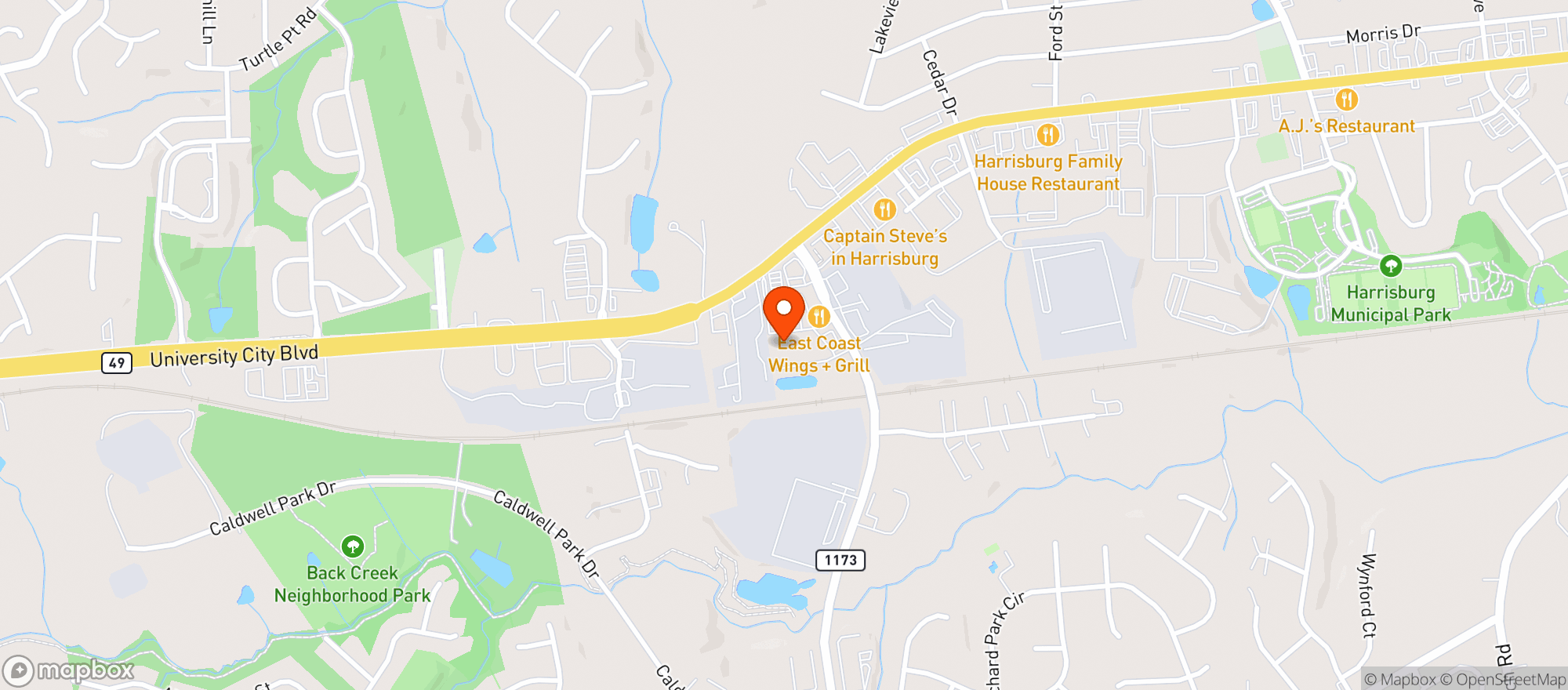 Map showing Harris Teeter