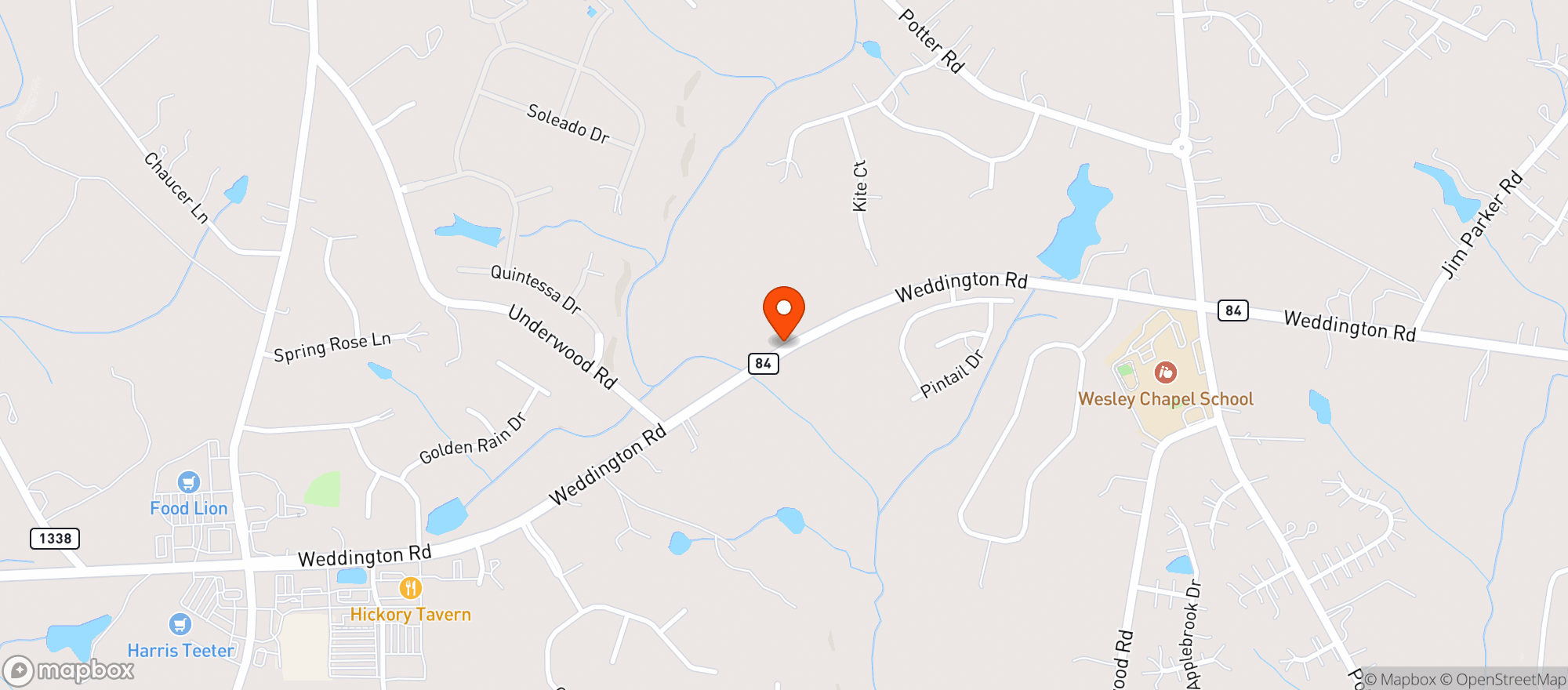 Map showing Hickory Tavern