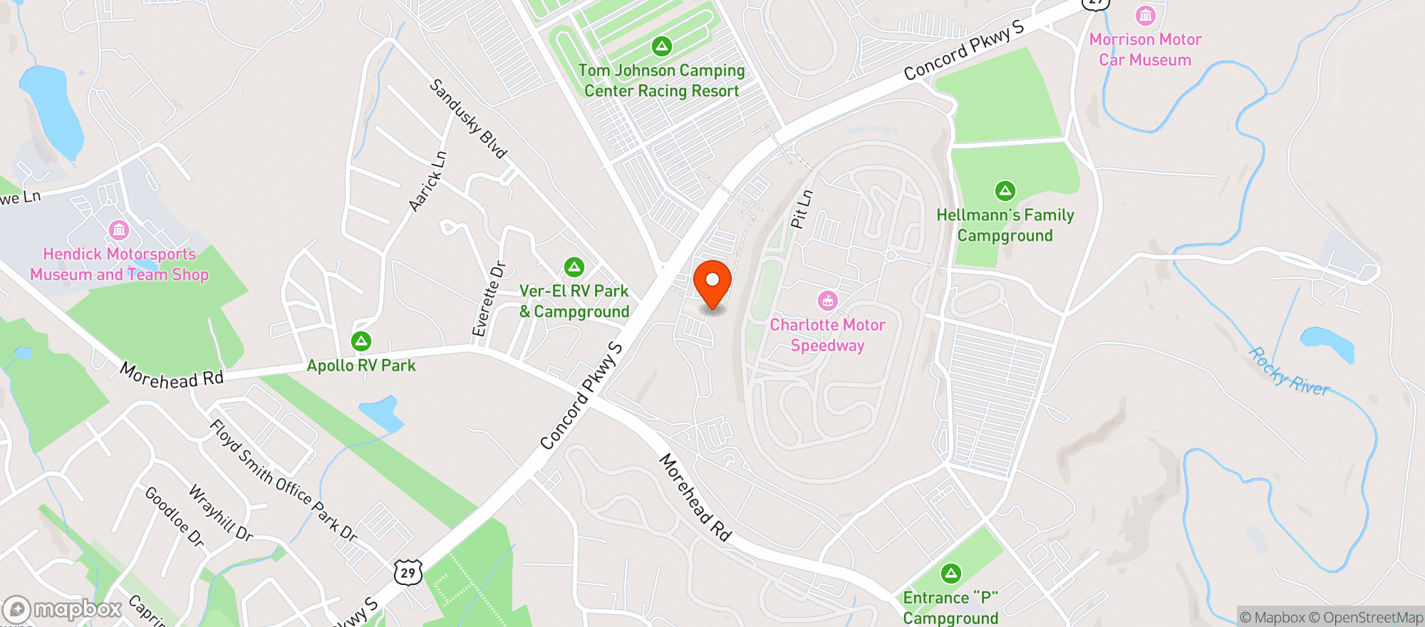 Map showing Charlotte Motor Speedwa #cms