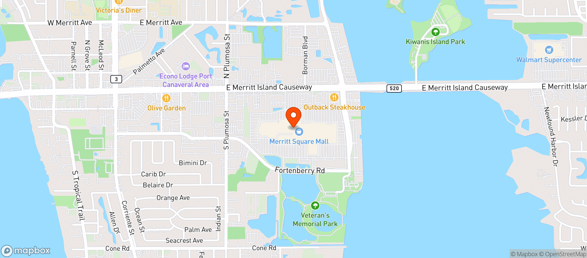 Map showing Outback Steakhouse