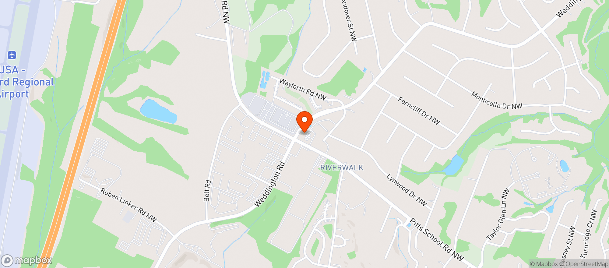 Map showing Concord Shops