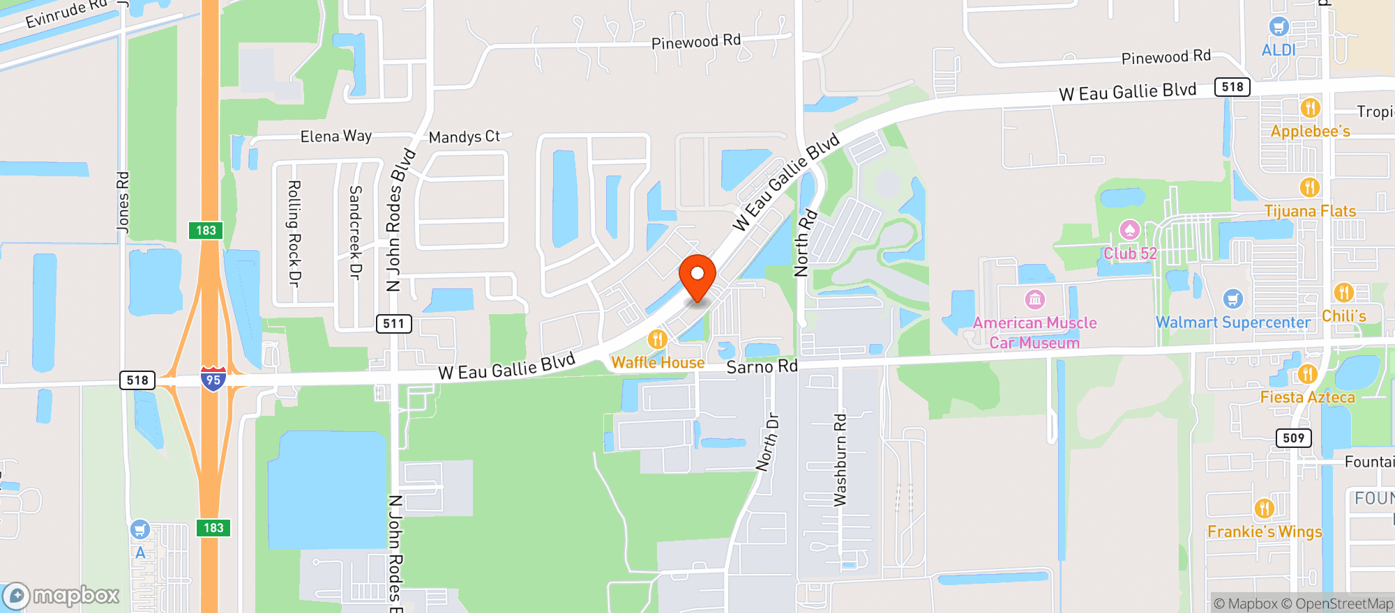 Map showing Spirited Spin Liquor Shop