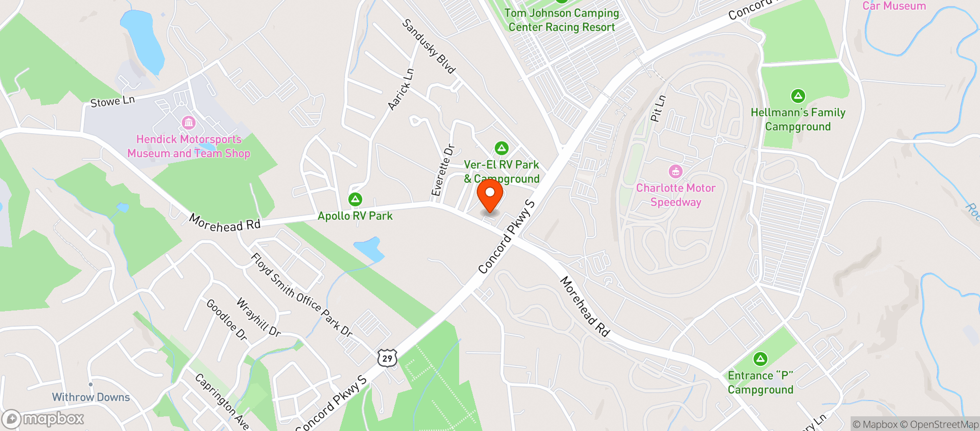 Map showing Speedway Xpress Mart - Satya