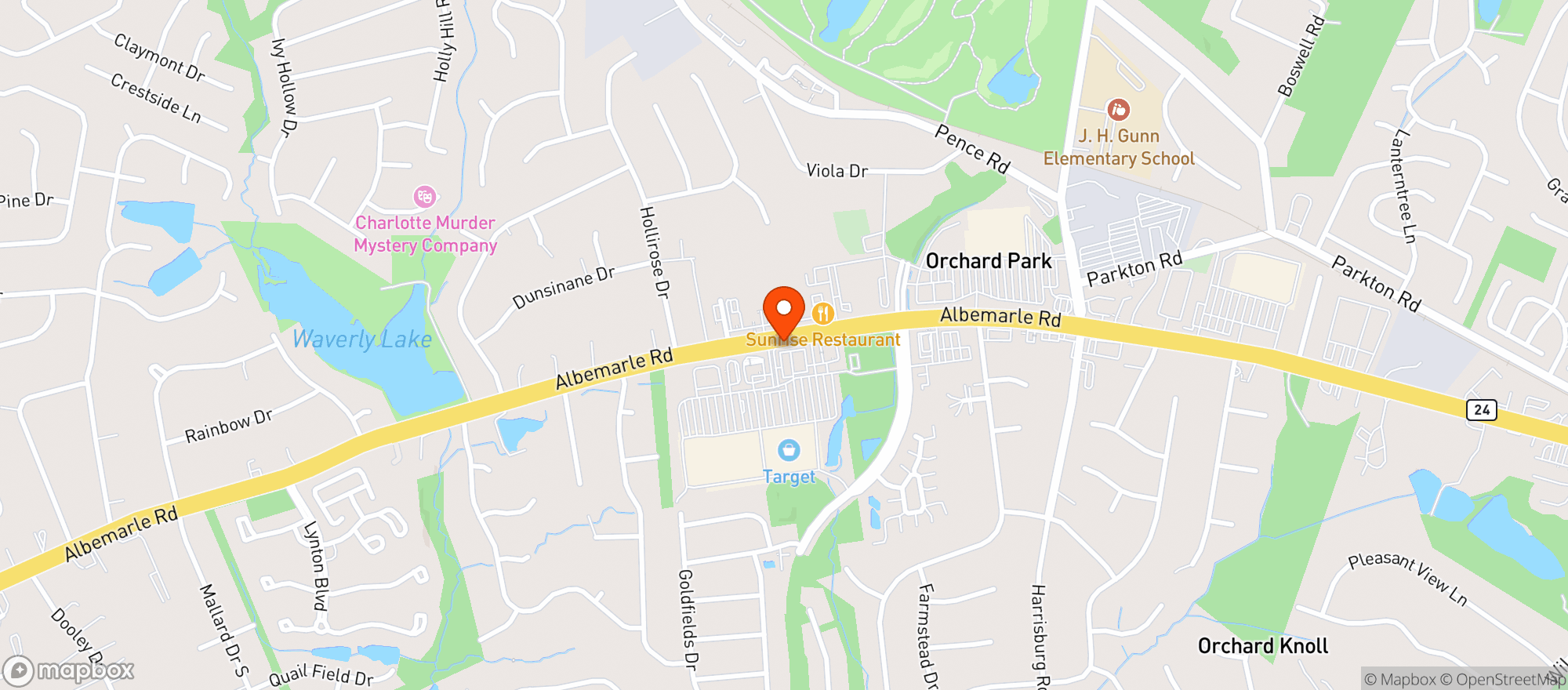 Map showing Target Store