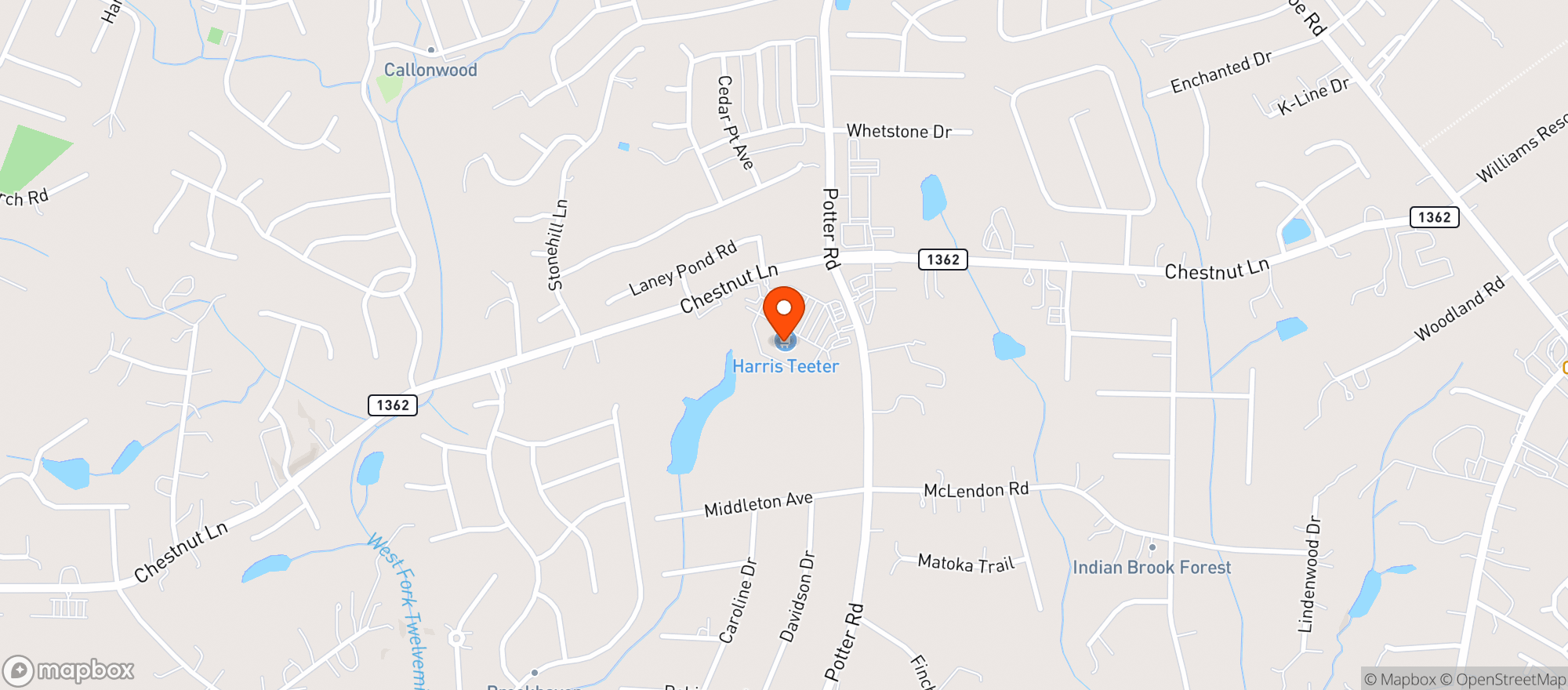 Map showing Harris Teeter