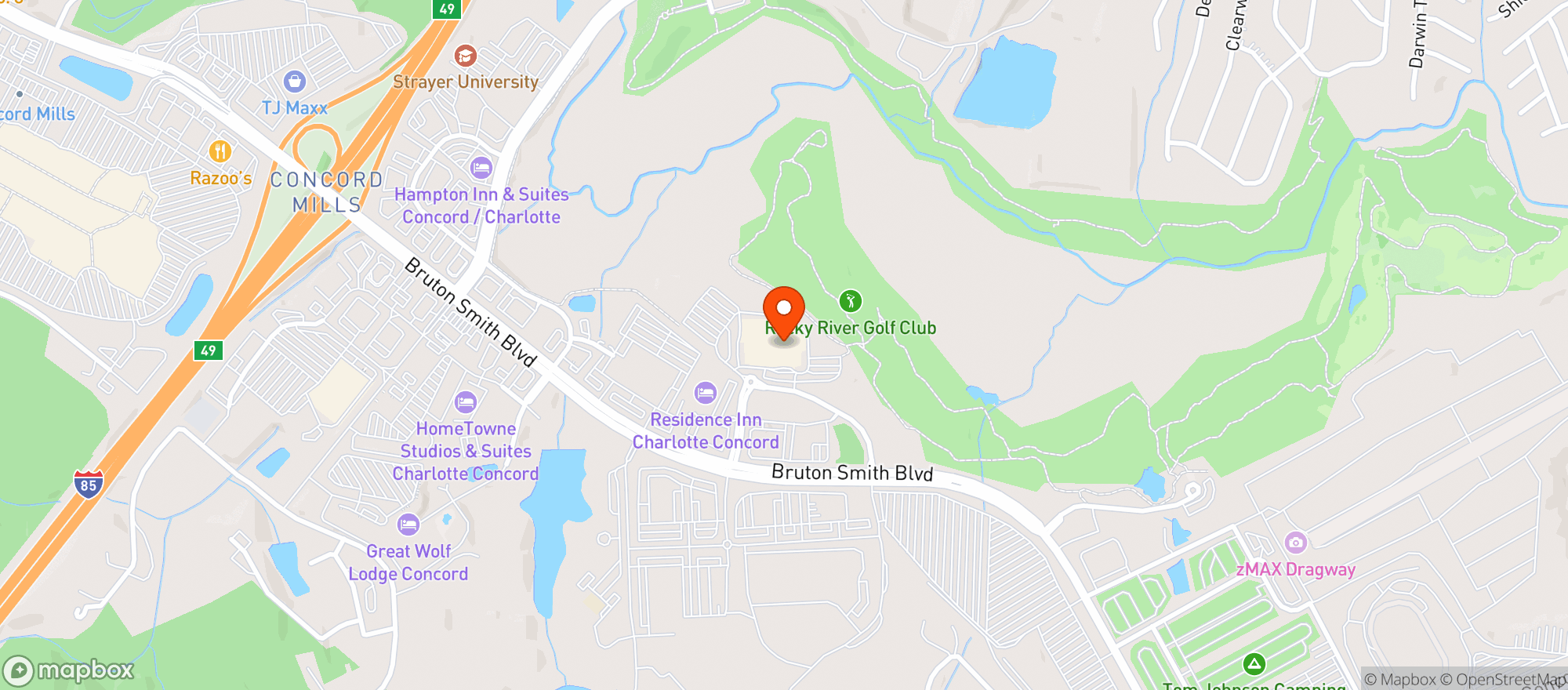 Map showing Embassy Suites