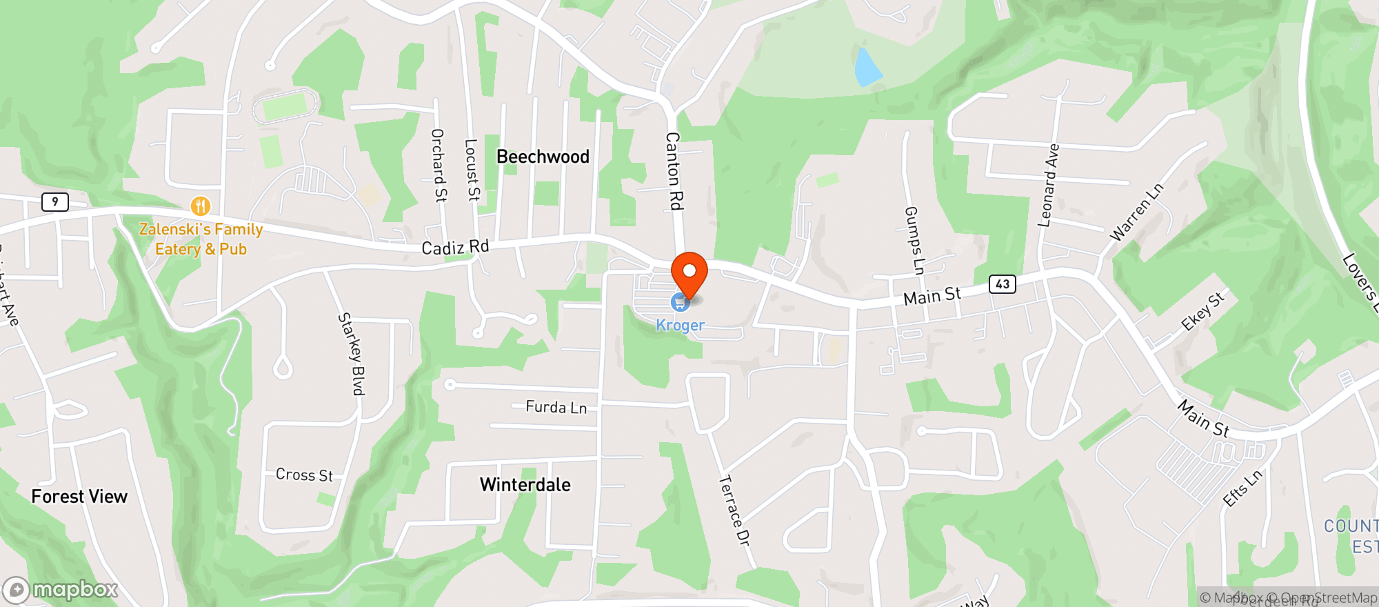 Map showing Kroger