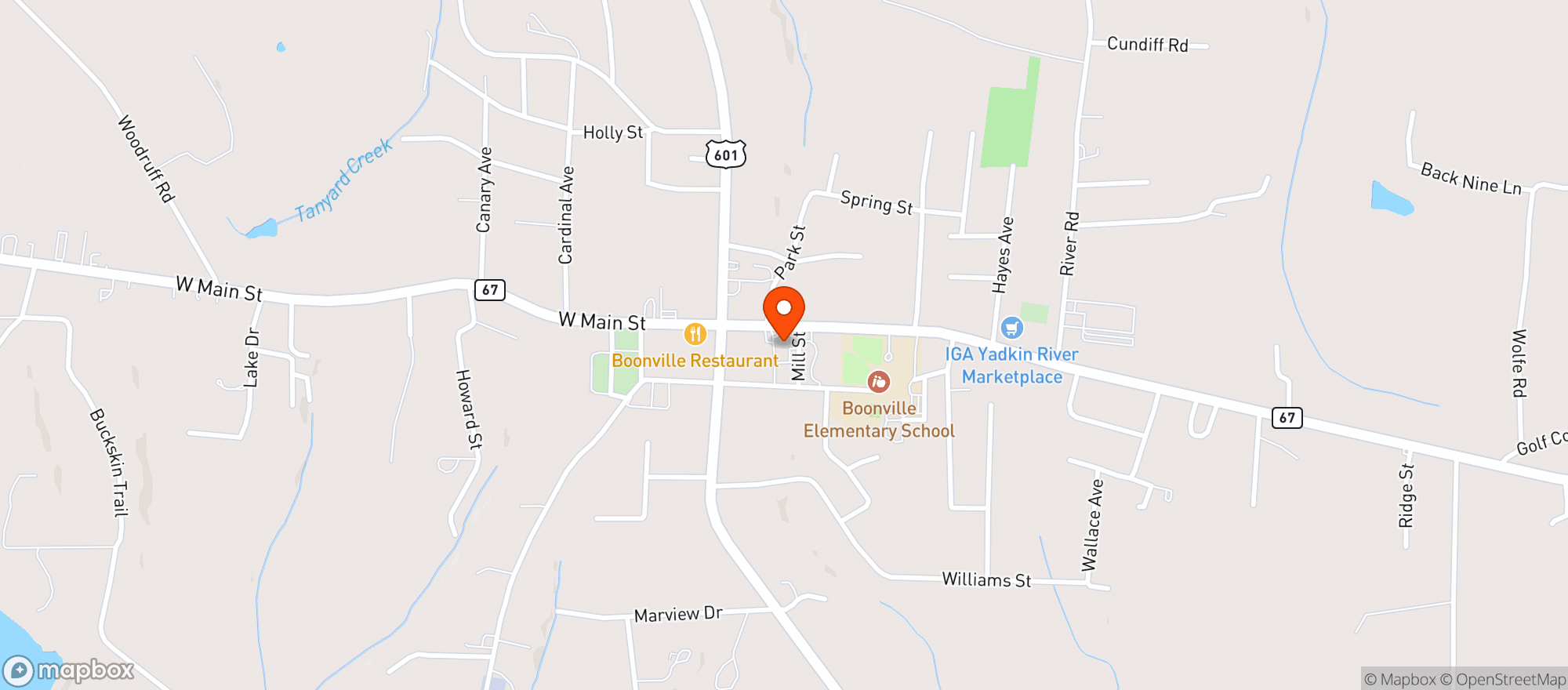 Map showing Mid Town Gas N Grill