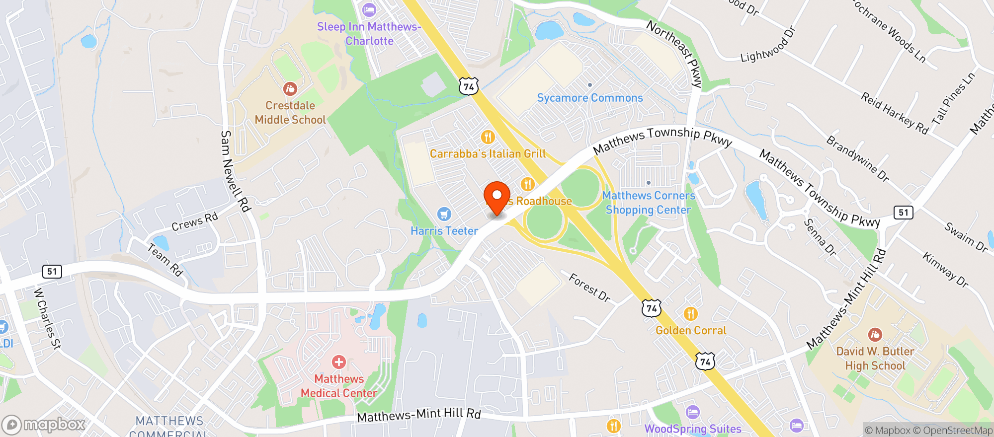 Map showing Target Store