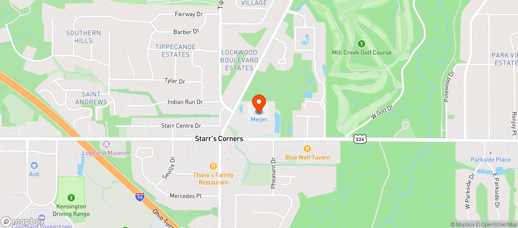 Map showing Meijer