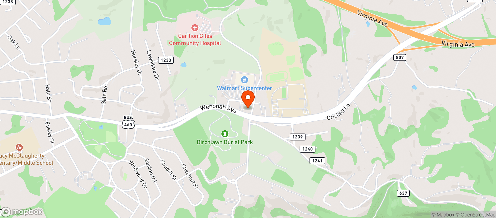 Map showing PEARISBURG FAST FUELS