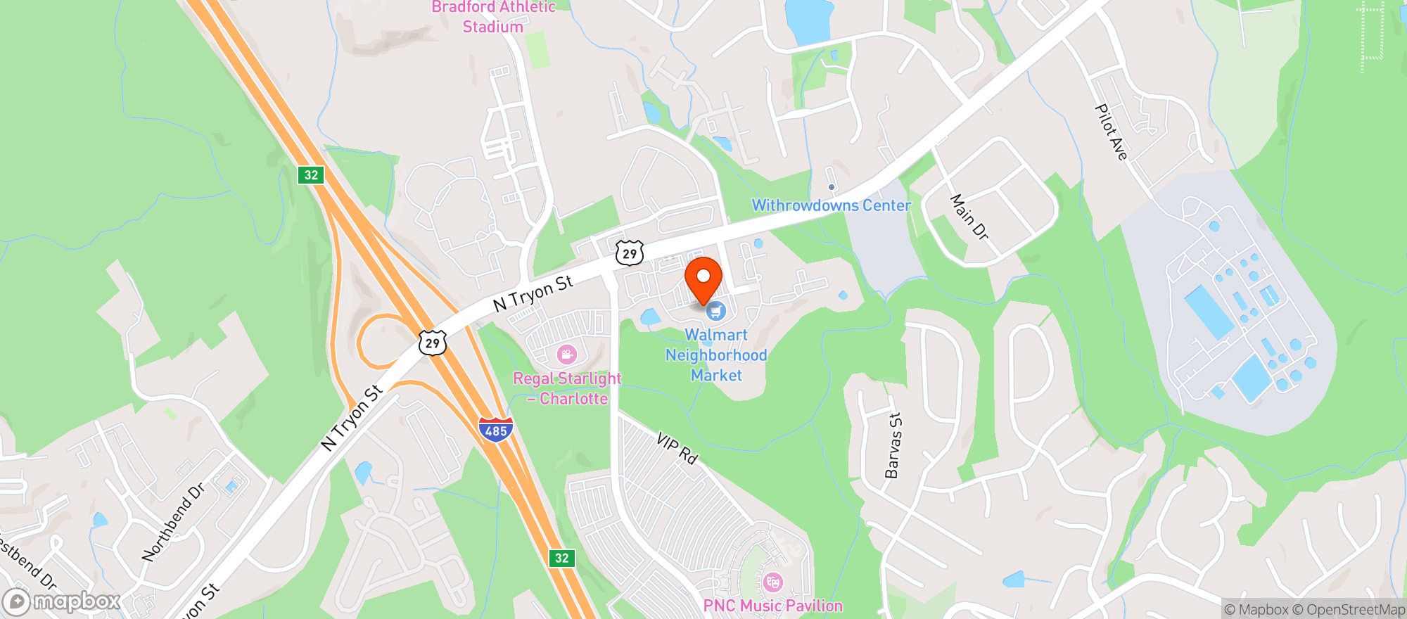 Map showing Walmart Neighborhood Market