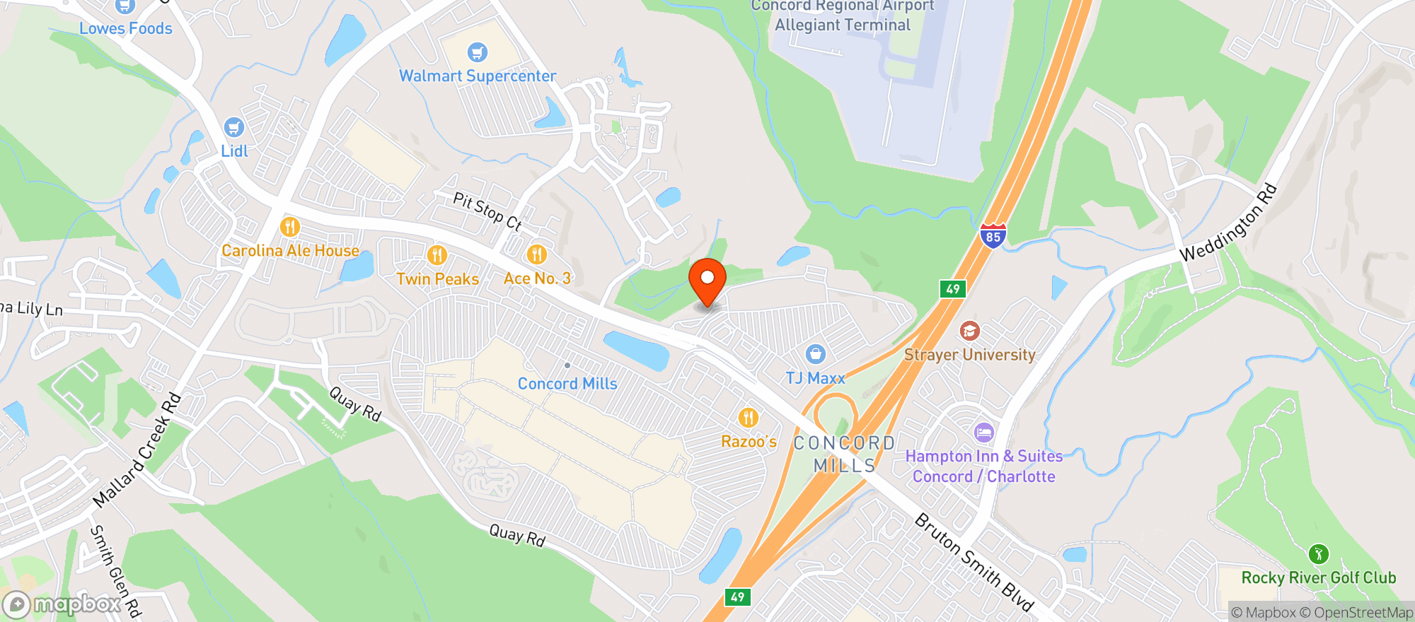 Map showing Vitamin Shoppe - Concord Mills