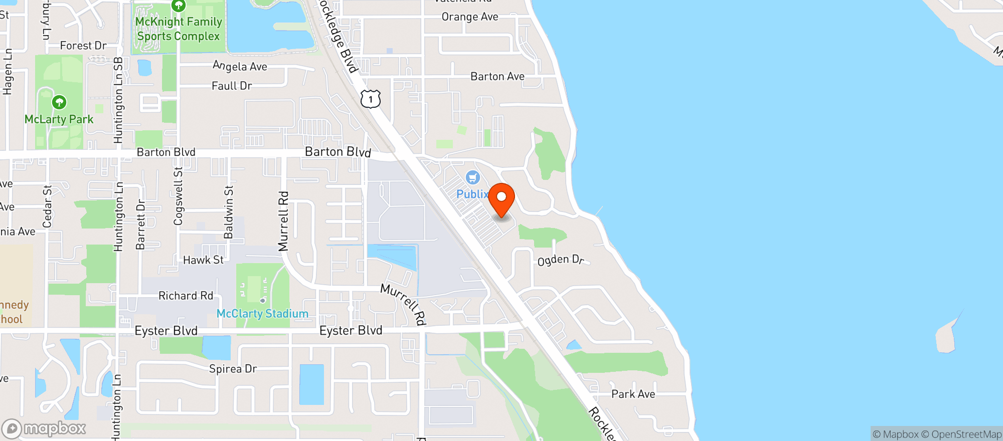 Map showing Publix Super Market #1805
