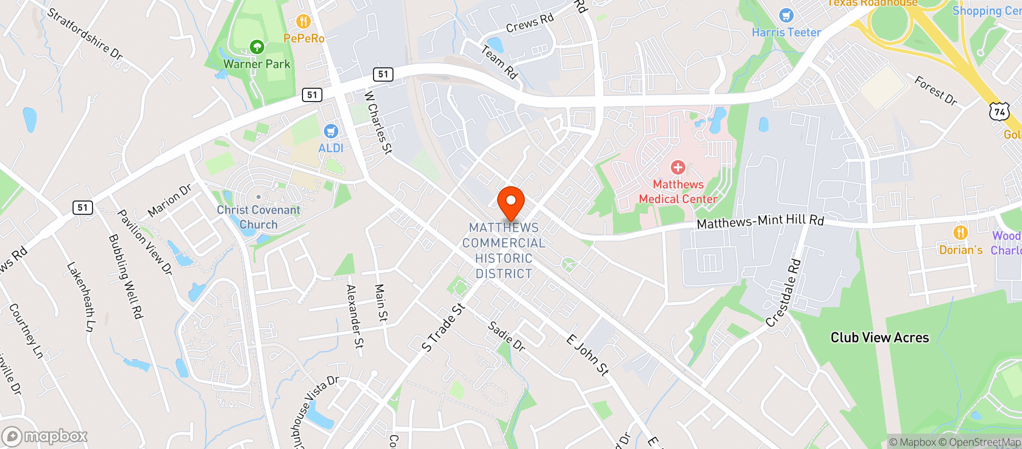Map showing Seaboard Brewing, Taproom, & Wine Bar