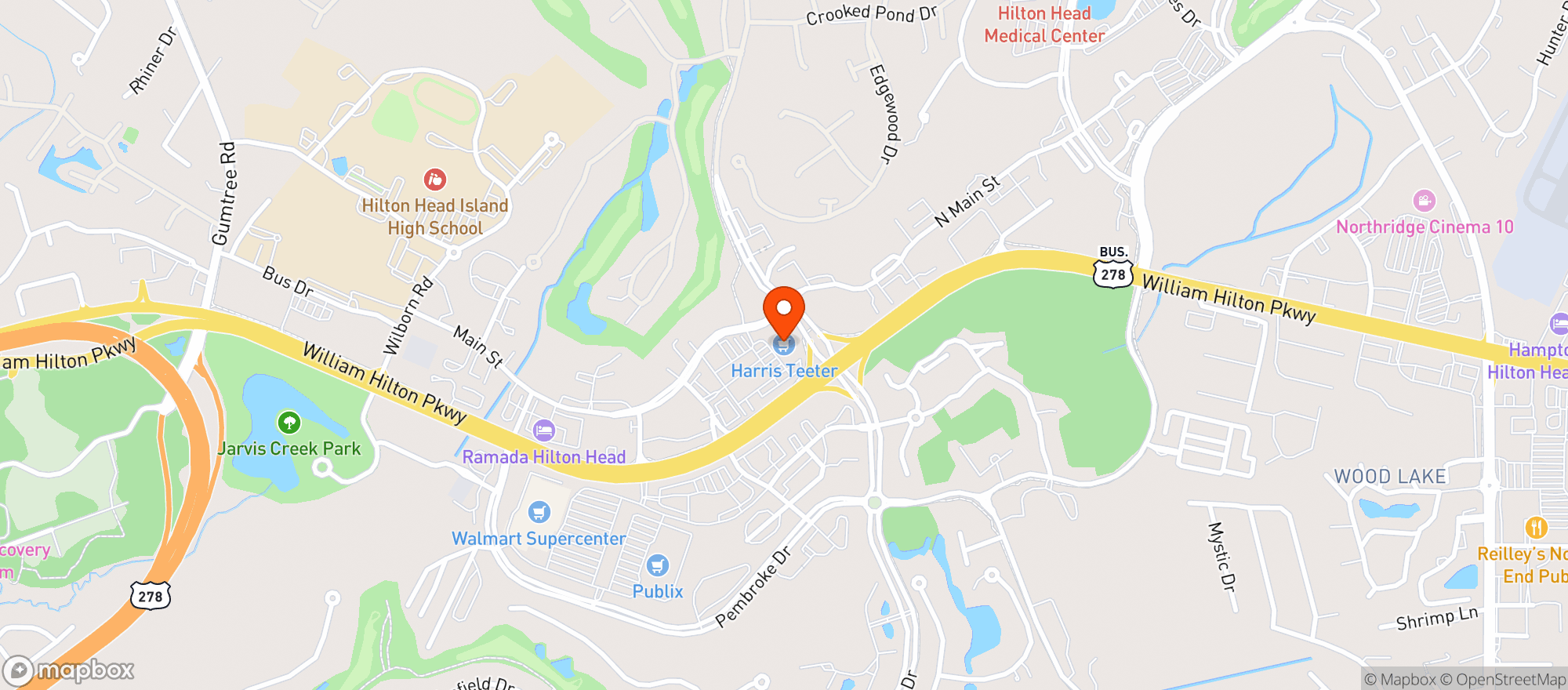 Map showing HARRIS TEETER (MAIN STREET)