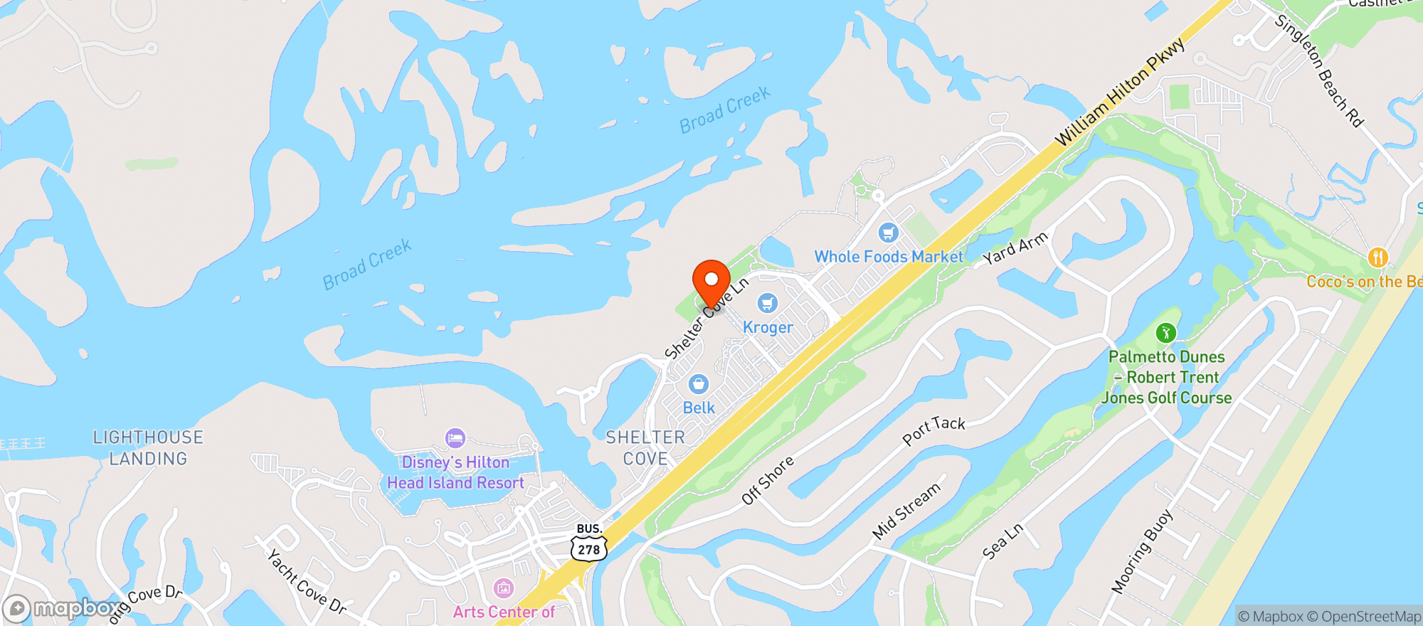 Map showing Kroger Store