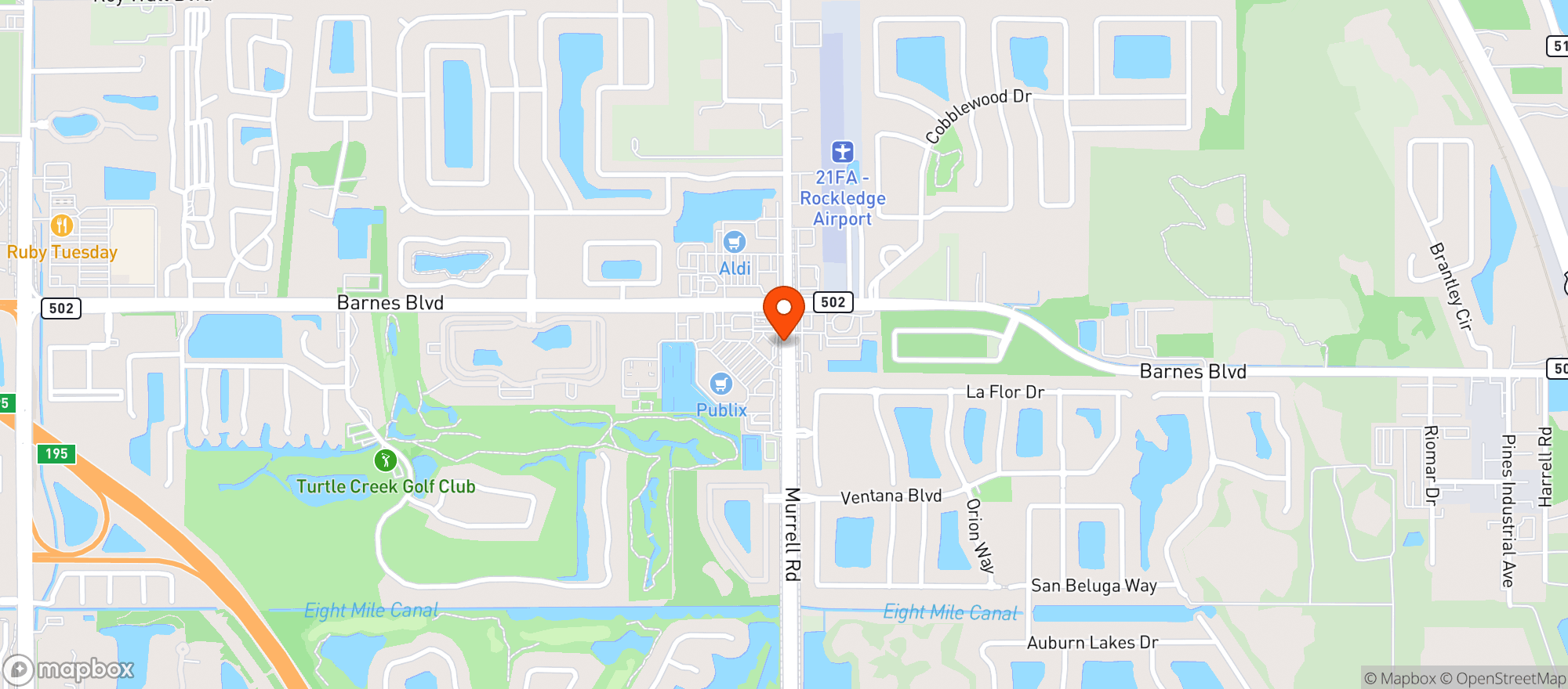 Map showing Publix Super Market