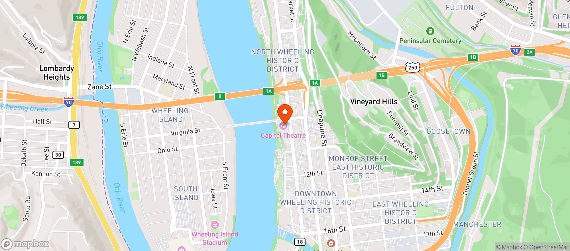 Map showing Capitol Theatre