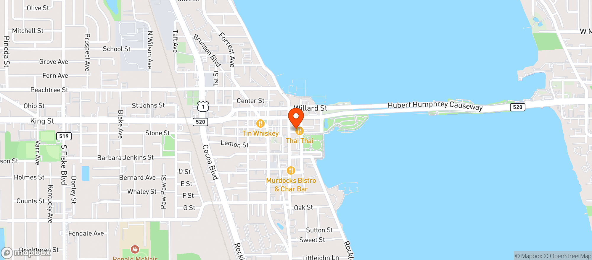 Map showing Enchanted Lounge