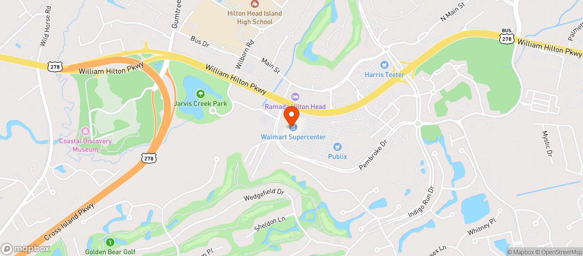 Map showing WALMART SUPERCENTER