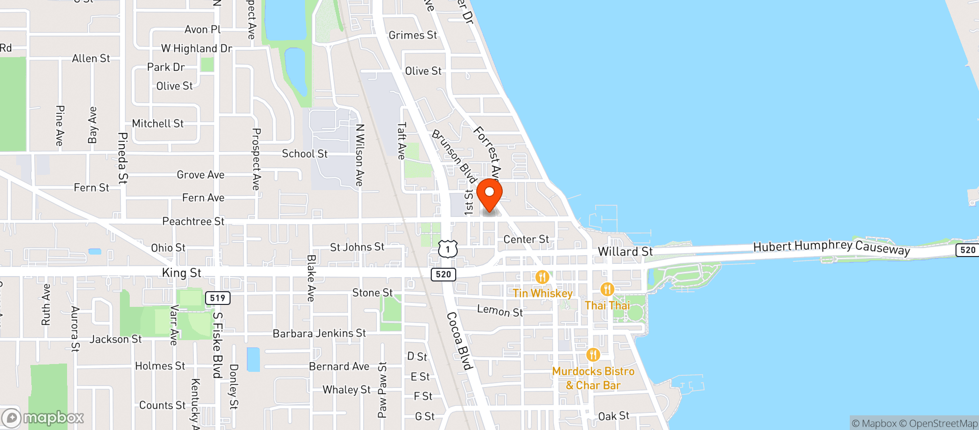 Map showing Hidden Level Brewery