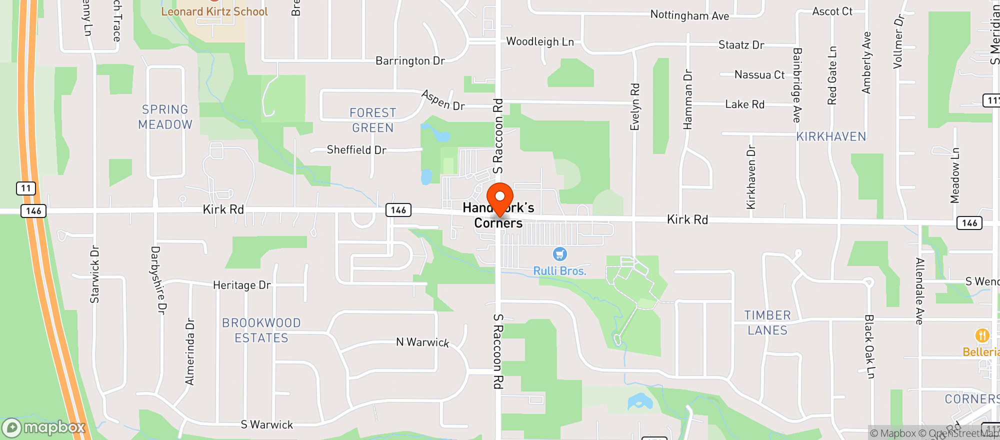 Map showing Raccoon Road Beer & Wine