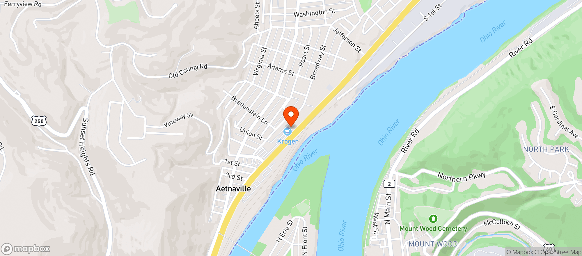 Map showing Kroger
