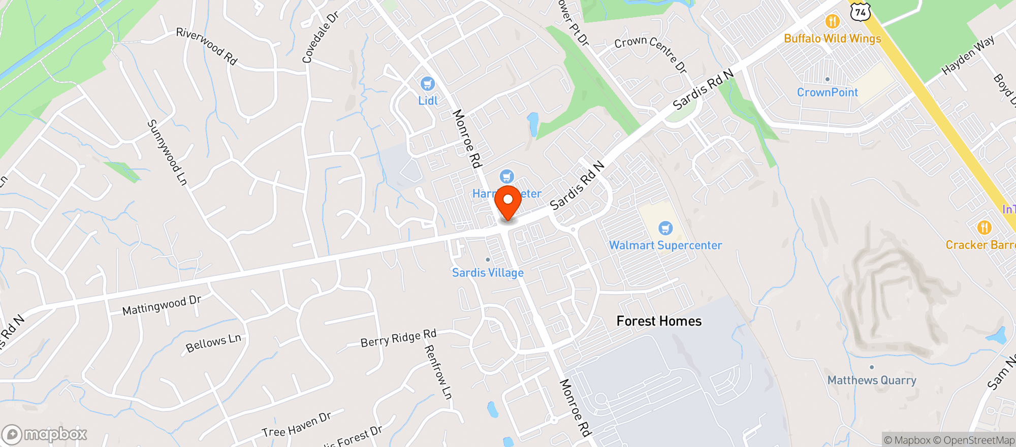 Map showing Harris Teeter