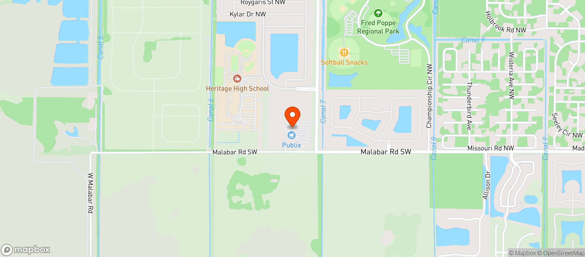 Map showing PUBLIX SUPER MARKET #1899