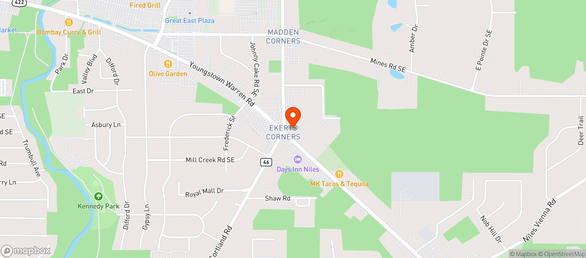 Map showing Cvs