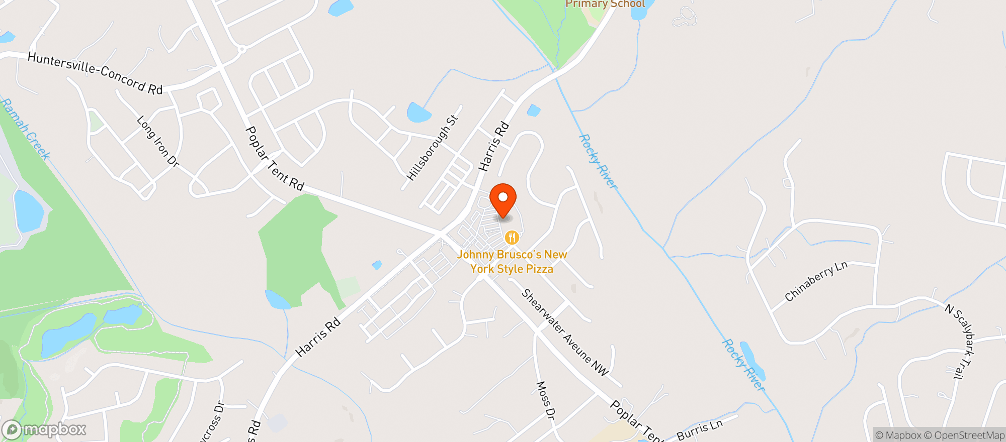 Map showing Harris Teeter