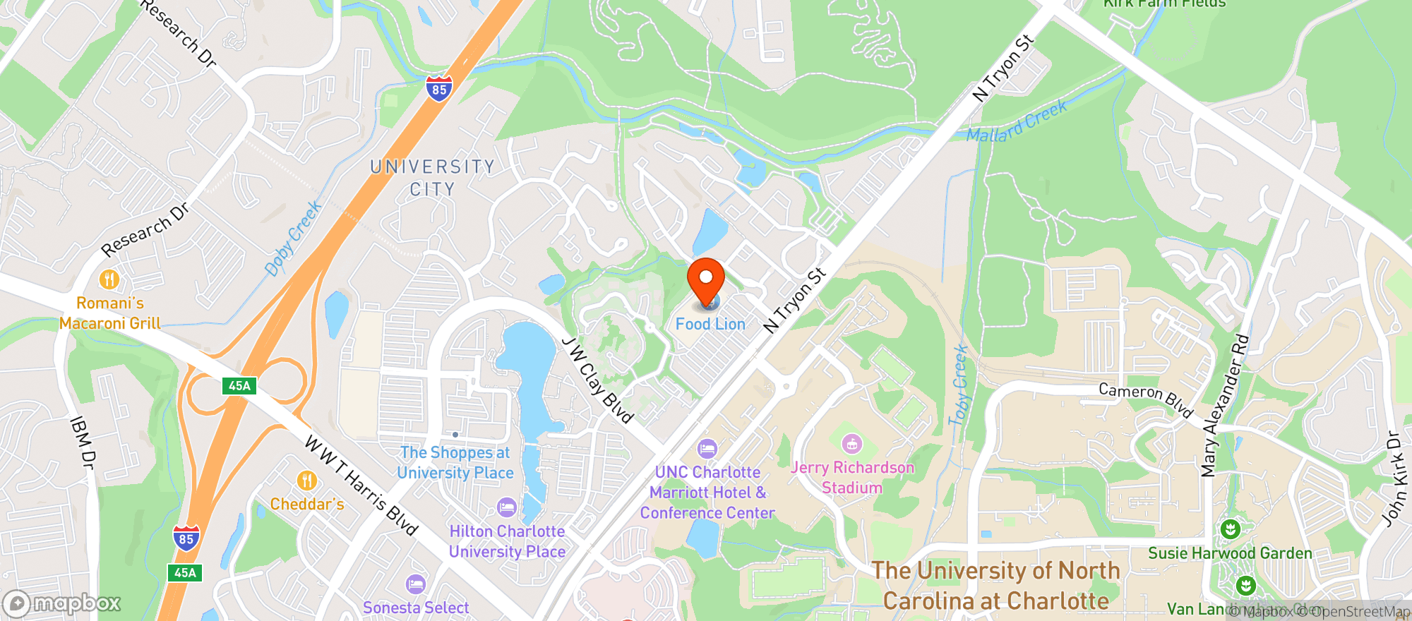 Map showing Food Lion #2215