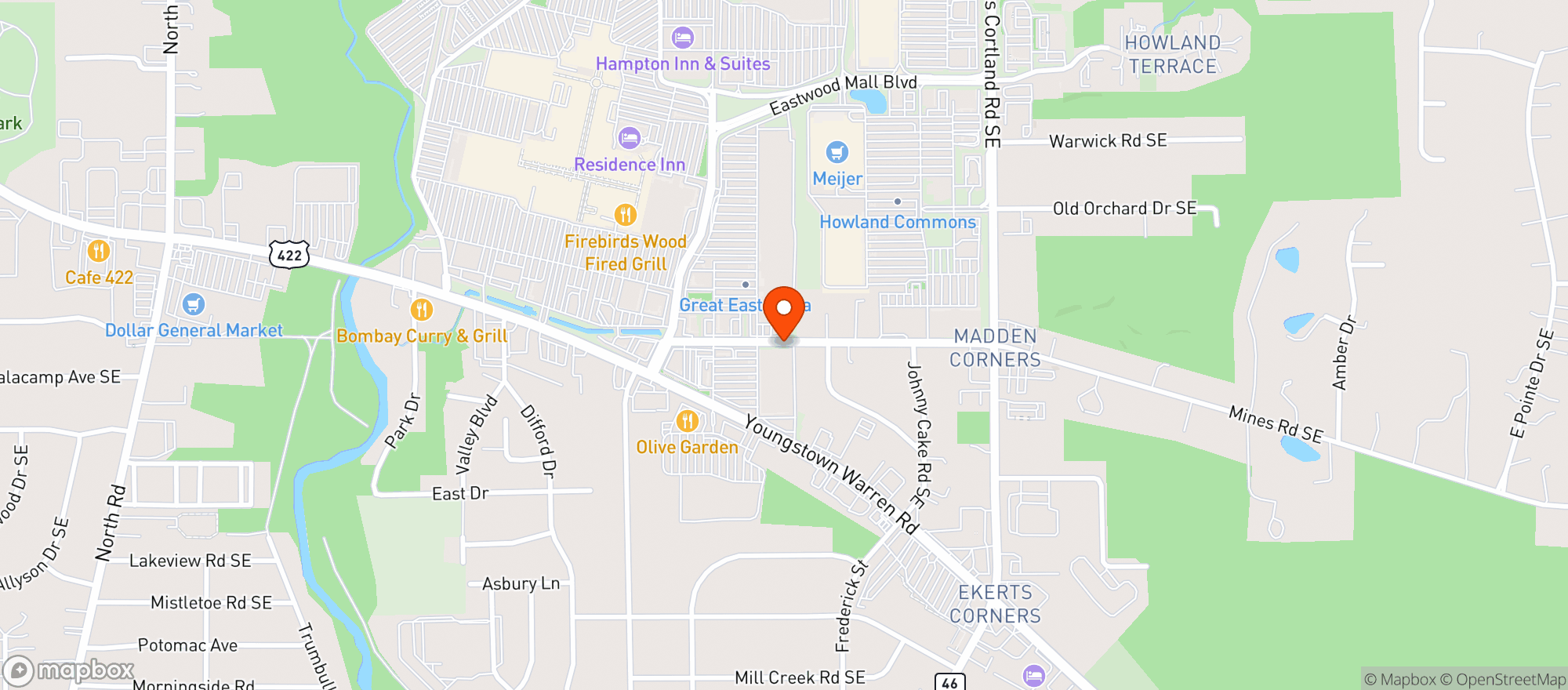 Map showing HAVANA HOUSE - NILES