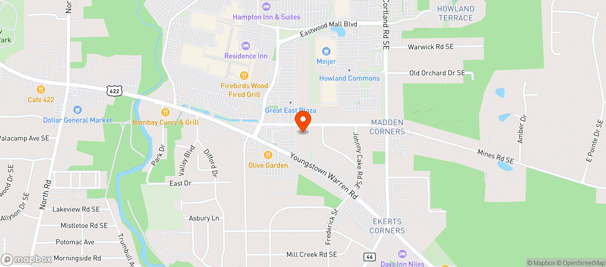 Map showing HAVANA HOUSE