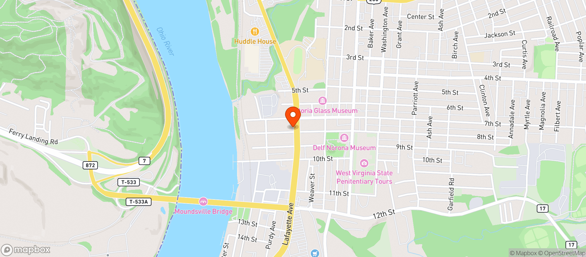 Map showing Godfathers Gentlemen's Club