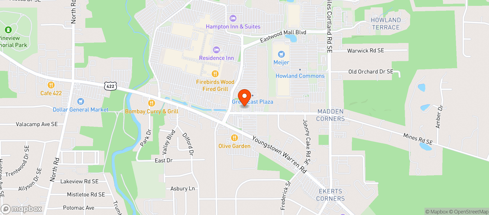 Map showing Ocharleys