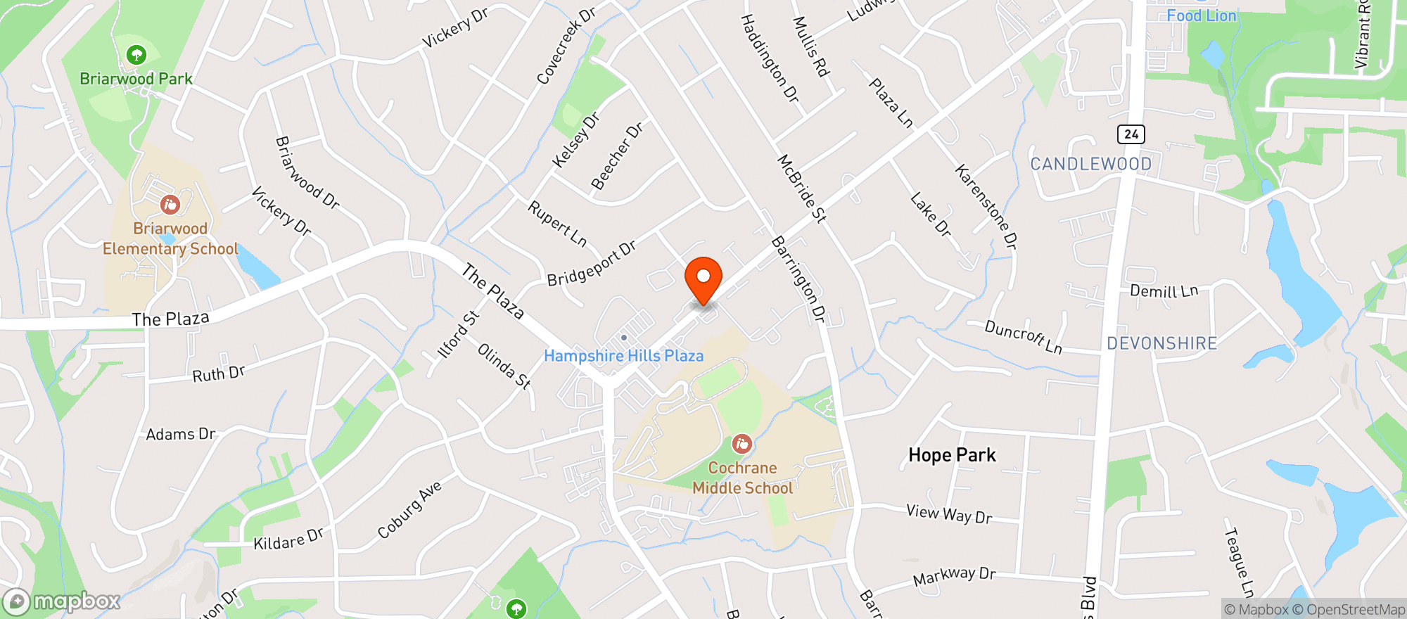 Map showing Simons Mart