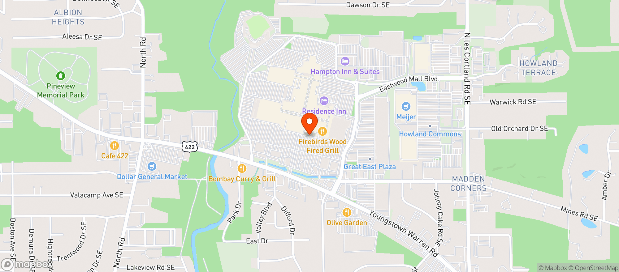 Map showing Primanti Bros