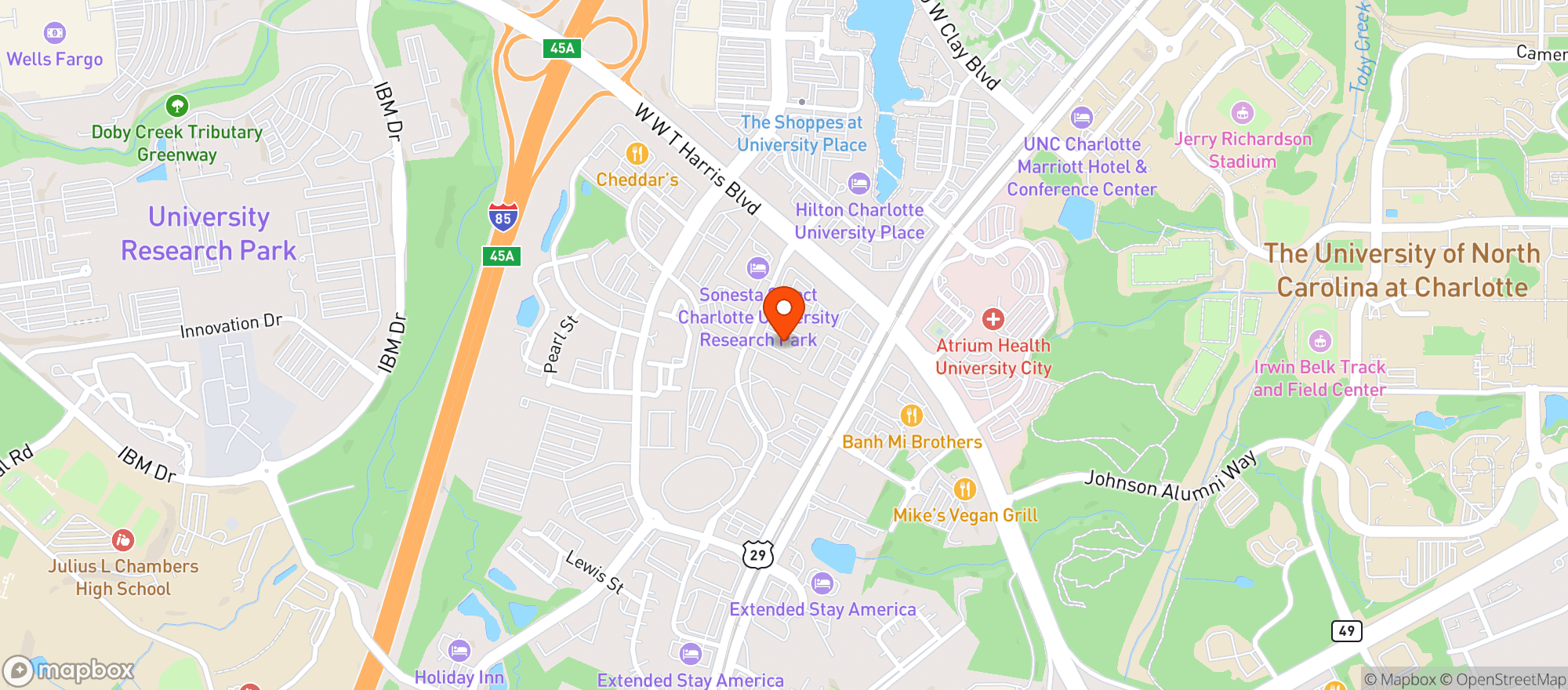 Map showing Holiday Inn
