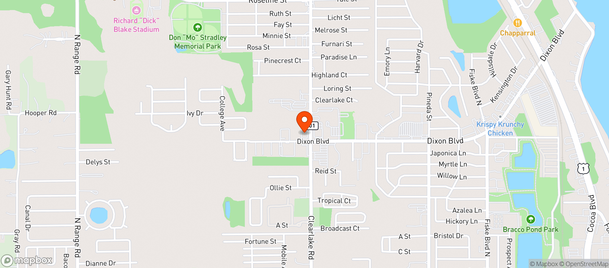 Map showing In And Out Liquors 1105