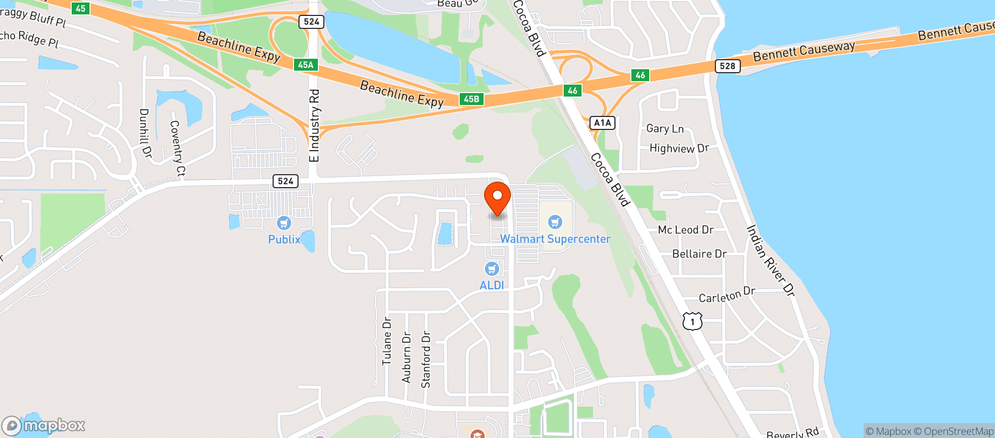 Map showing Cloud Vape and Smoke Cocoa