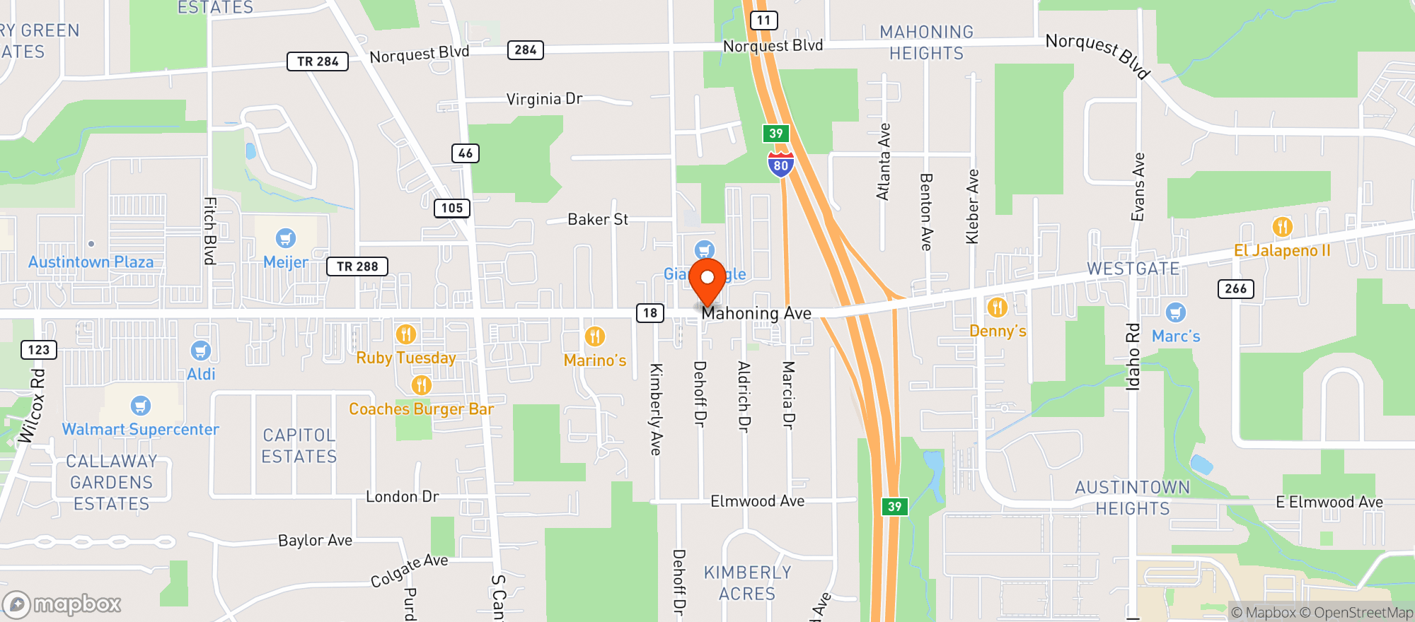 Map showing Giant Eagle