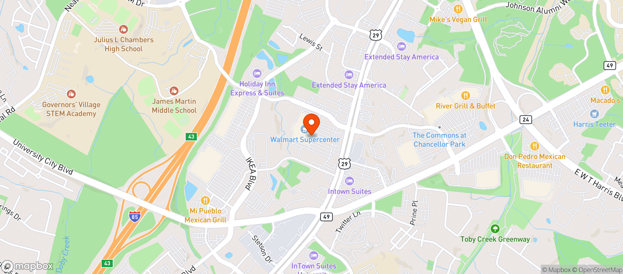 Map showing Walmart Supercenter