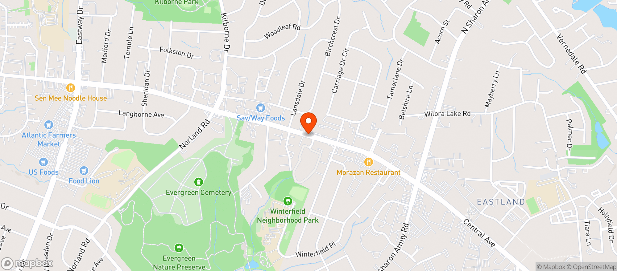 Map showing Central Food Mart